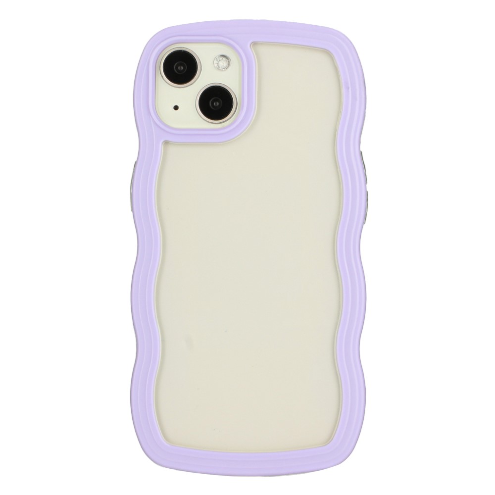  iPhone 15 Skal Wavy Hybrid Transparent/Lila