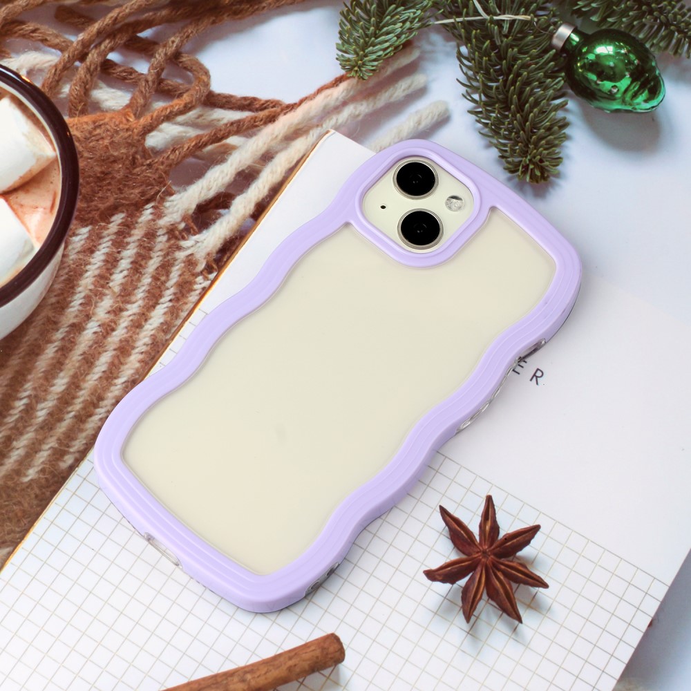  iPhone 15 Skal Wavy Hybrid Transparent/Lila