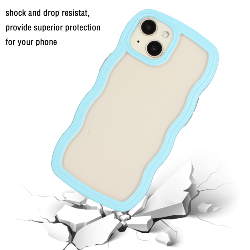  iPhone 15 Skal Wavy Hybrid Transparent/Blå