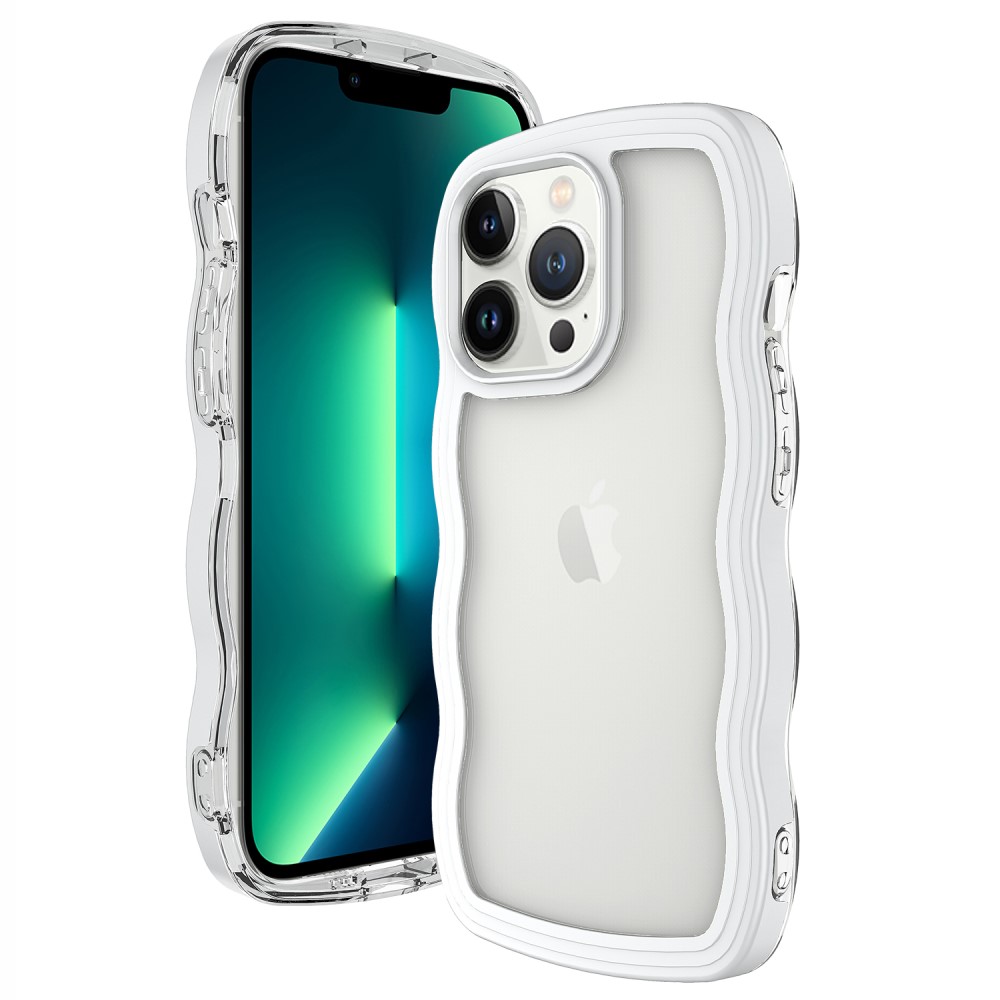  iPhone 15 Pro Max Skal Wavy Hybrid Transparent/Vit