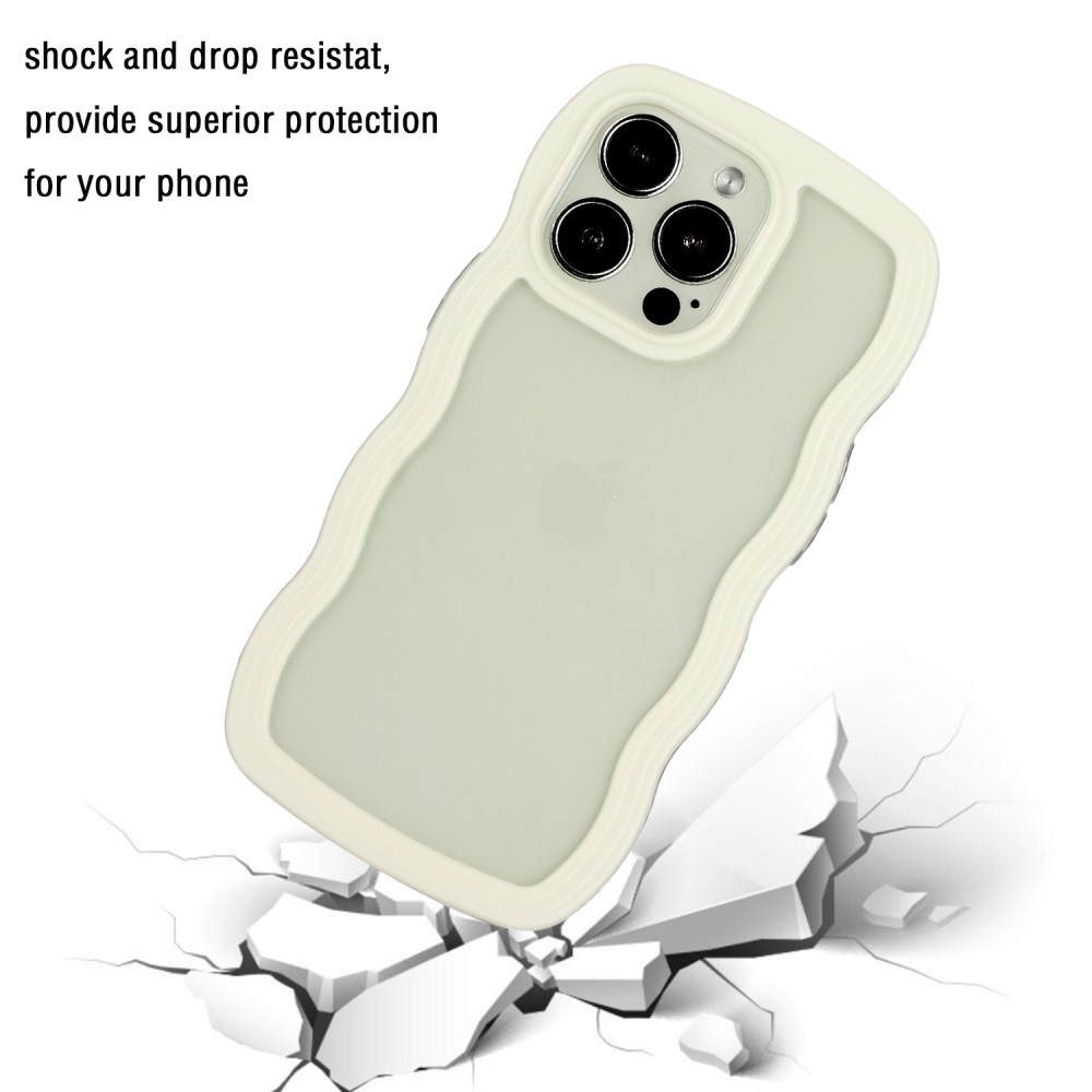  iPhone 15 Pro Max Skal Wavy Hybrid Transparent/Vit