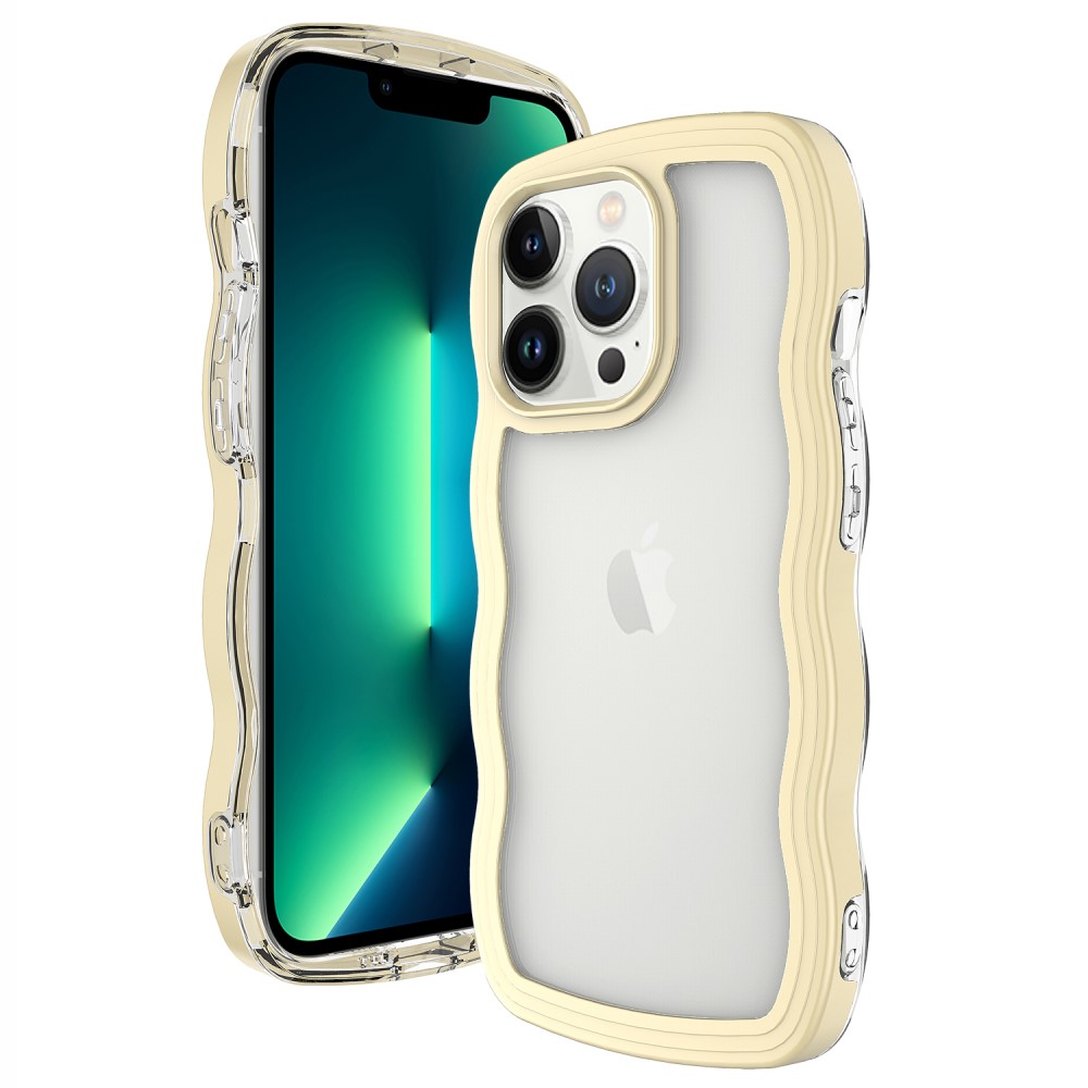  iPhone 15 Pro Max Skal Wavy Hybrid Transparent/Gul