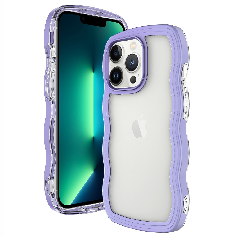  iPhone 15 Pro Max Skal Wavy Hybrid Transparent/Lila