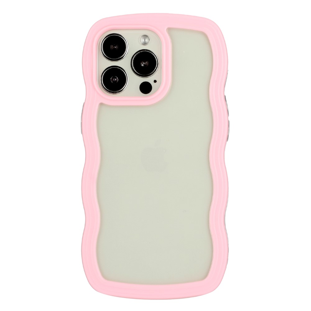  iPhone 15 Pro Skal Wavy Hybrid Transparent/Rosa
