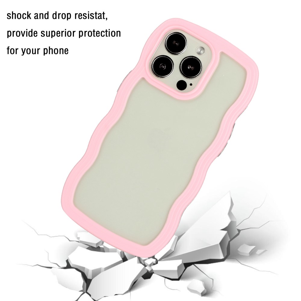  iPhone 15 Pro Skal Wavy Hybrid Transparent/Rosa