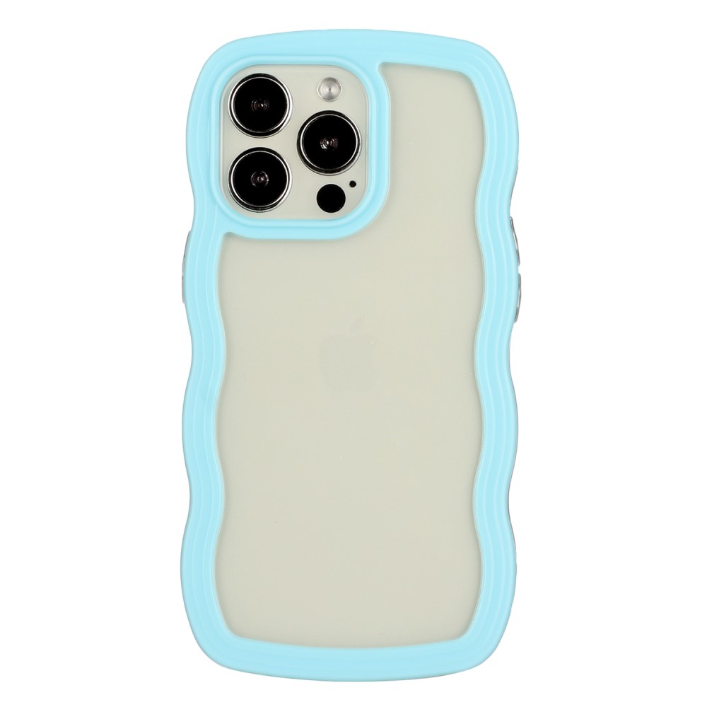  iPhone 15 Pro Skal Wavy Hybrid Transparent/Blå