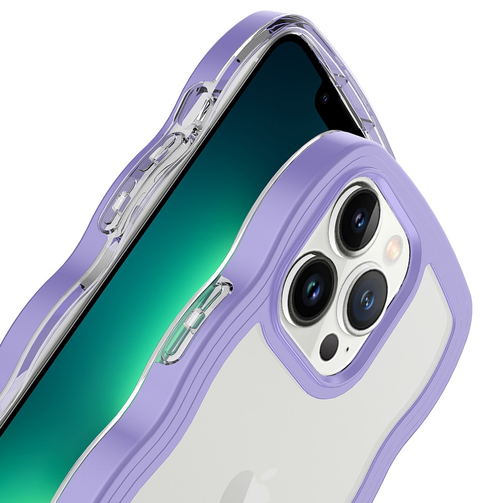  iPhone 15 Pro Skal Wavy Hybrid Transparent/Blå