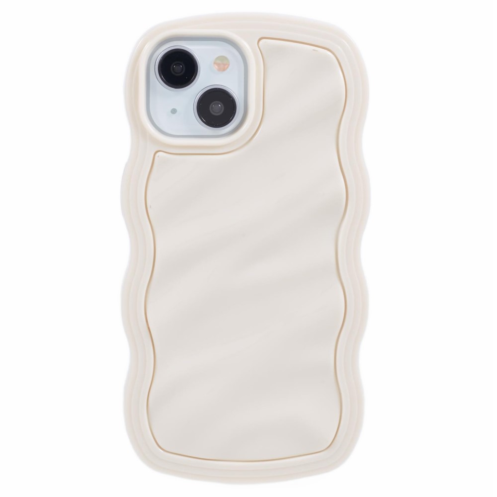  iPhone 15 Mobilskal Wavy Textur Beige