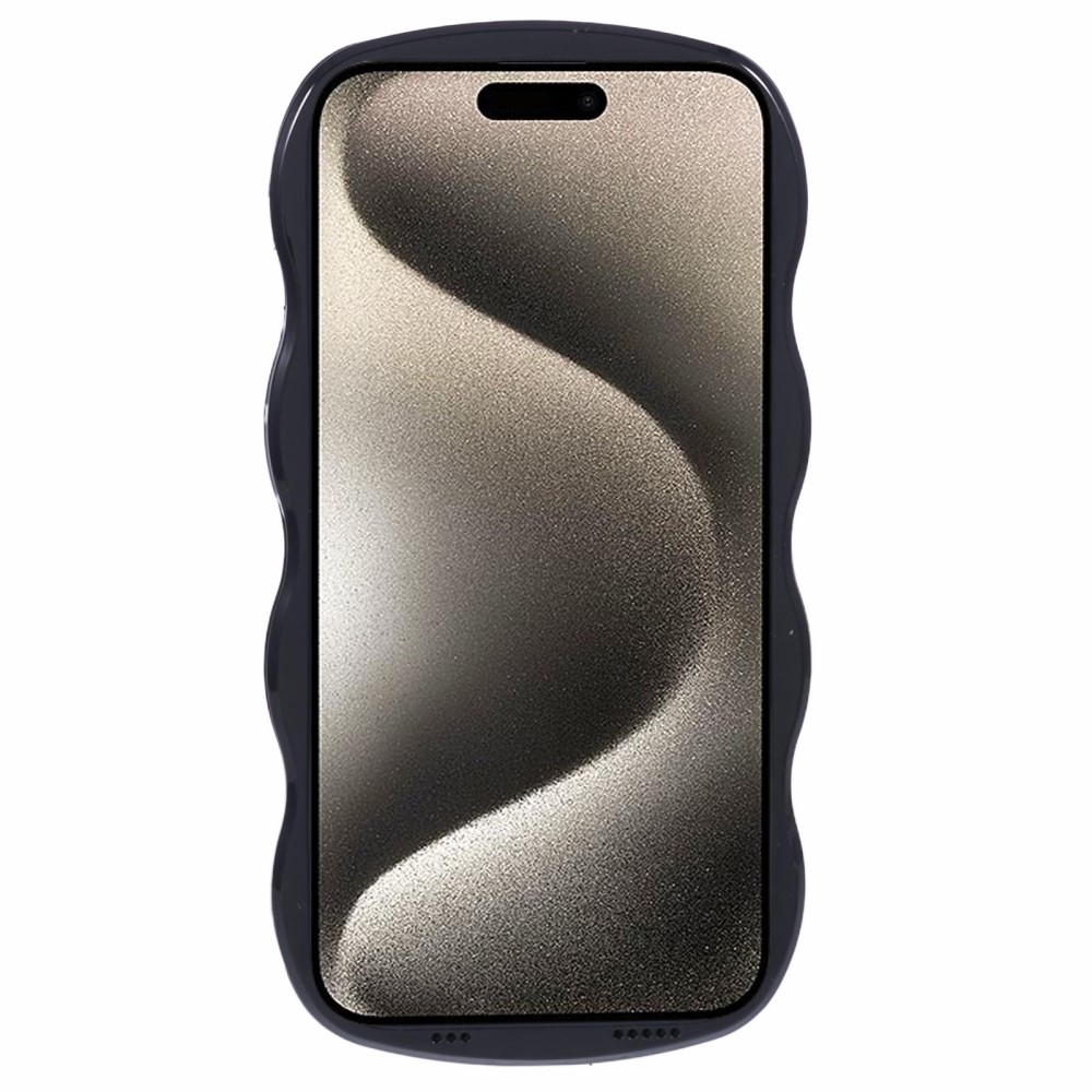  iPhone 15 Mobilskal Wavy Textur Svart