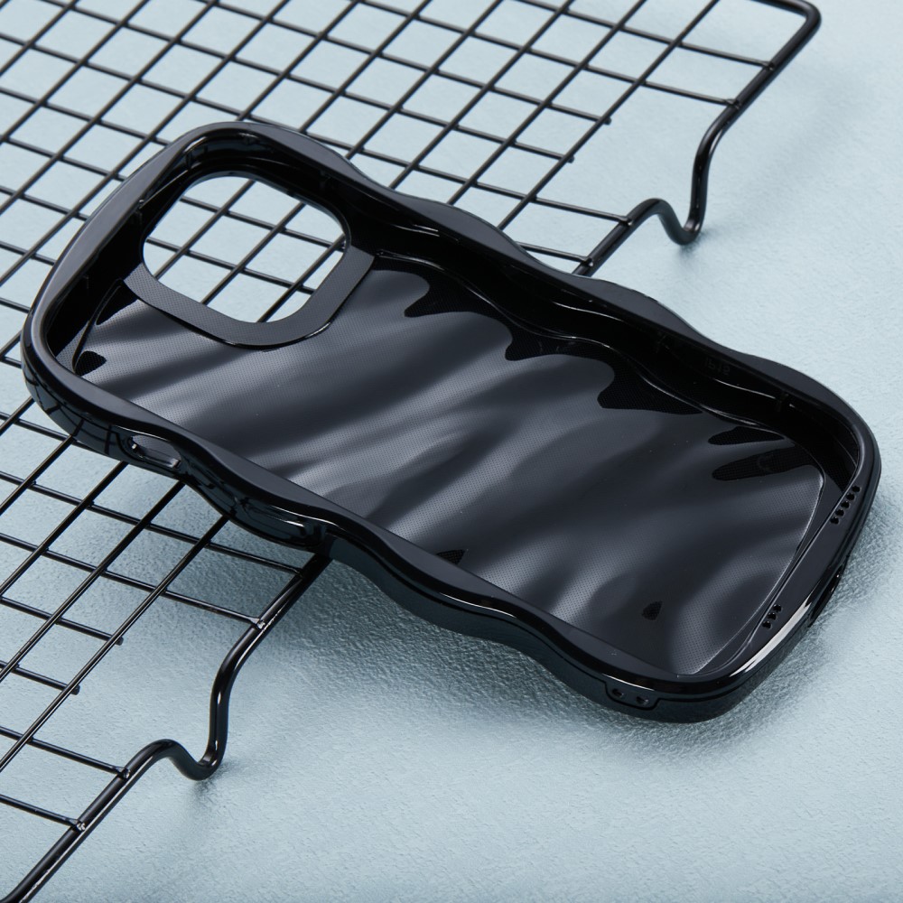  iPhone 15 Mobilskal Wavy Textur Svart