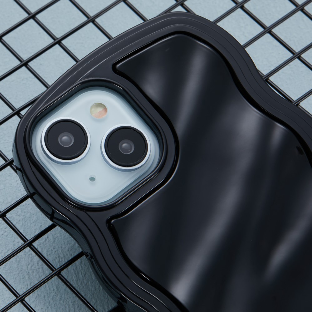  iPhone 15 Mobilskal Wavy Textur Svart