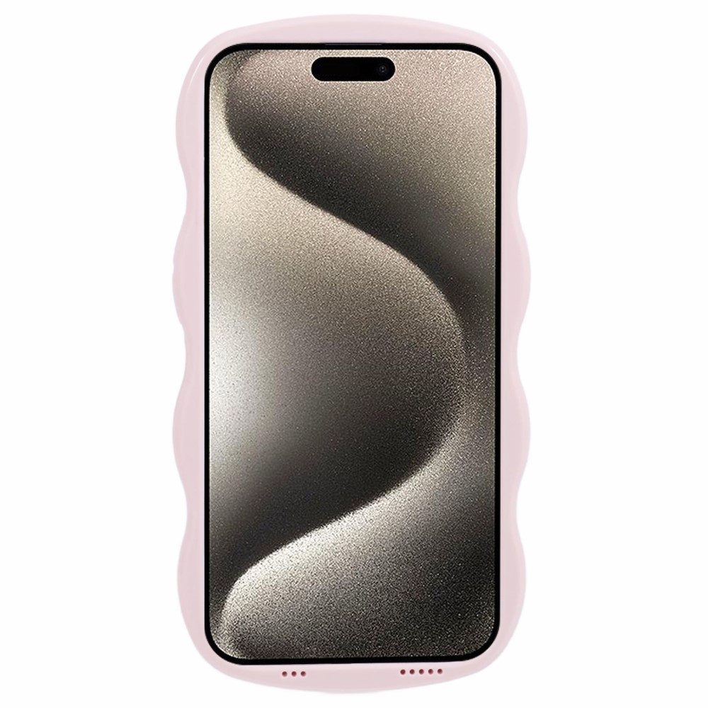  iPhone 15 Mobilskal Wavy Textur Rosa