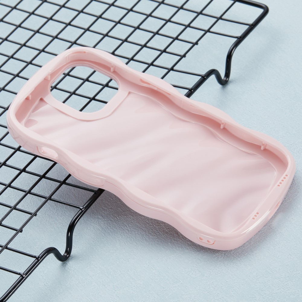  iPhone 15 Mobilskal Wavy Textur Rosa