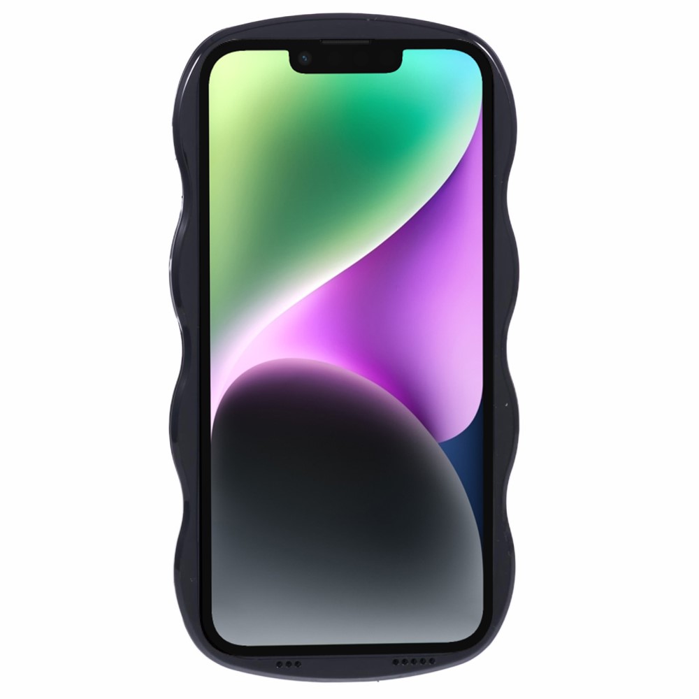  iPhone 14 Mobilskal Wavy Textur Svart