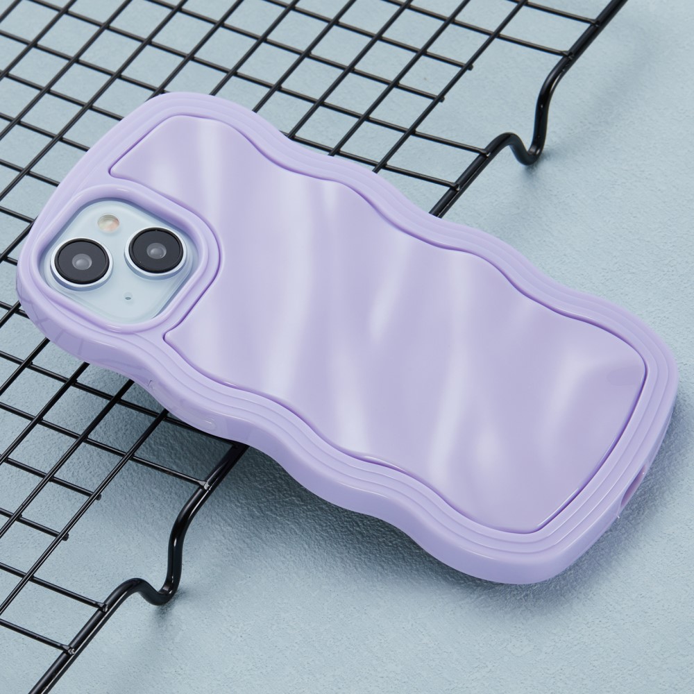  iPhone 14 Mobilskal Wavy Textur Lila