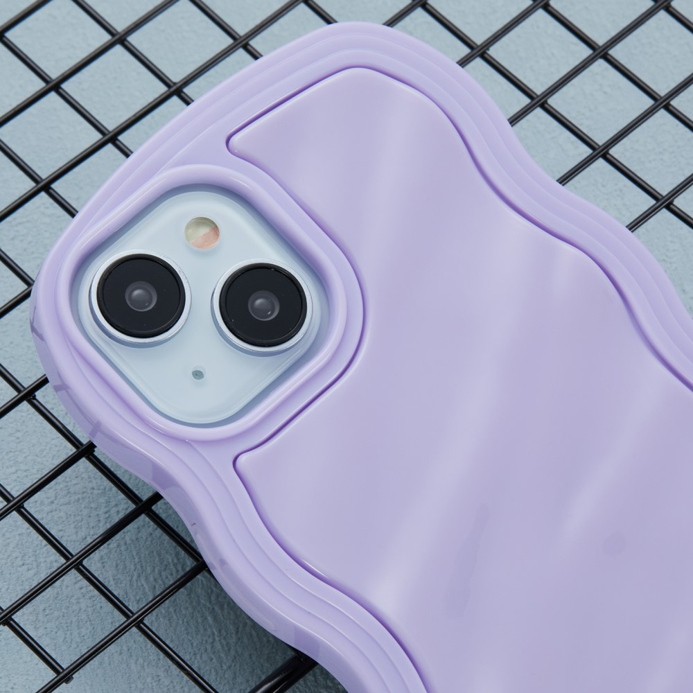  iPhone 14 Mobilskal Wavy Textur Lila