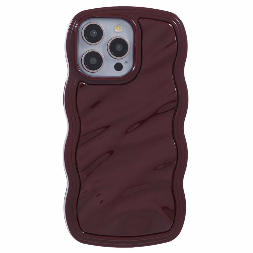  iPhone 15 Pro Max Mobilskal Wavy Textur Vinröd