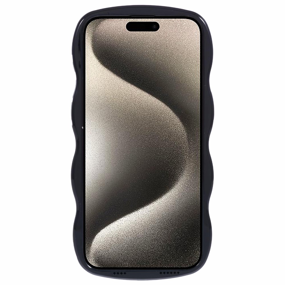 iPhone 15 Pro Max Mobilskal Wavy Textur Svart