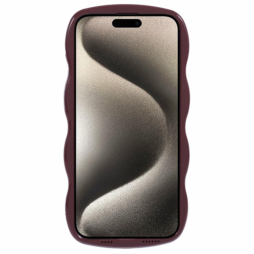  iPhone 15 Pro Mobilskal Wavy Textur Vinröd