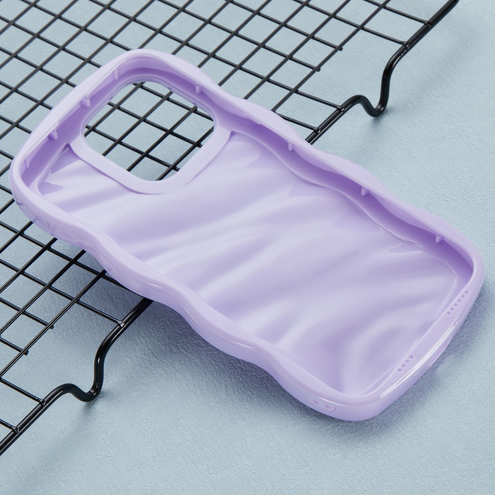  iPhone 15 Pro Mobilskal Wavy Textur Lila