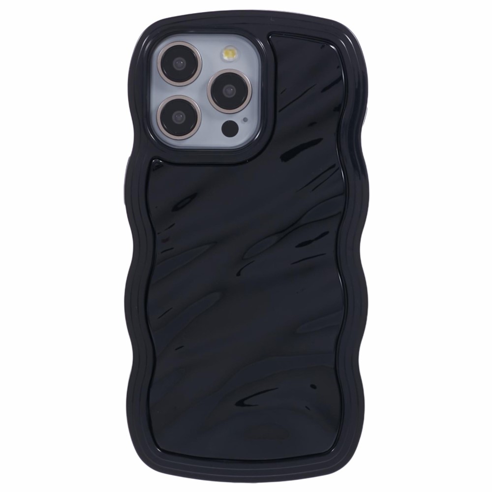  iPhone 15 Pro Mobilskal Wavy Textur Svart