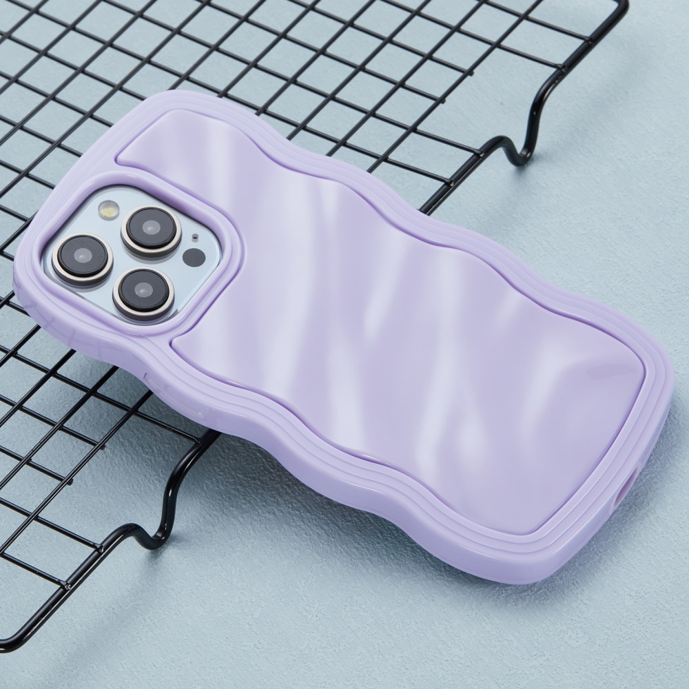  iPhone 14 Pro Max Mobilskal Wavy Textur Lila