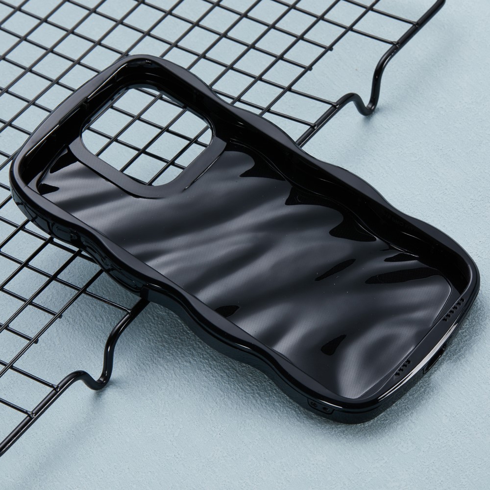  iPhone 14 Pro Max Mobilskal Wavy Textur Svart
