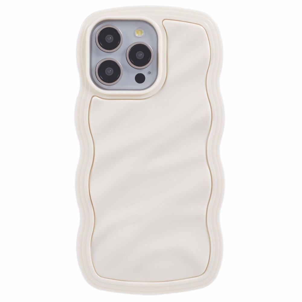 iPhone 14 Pro Max Mobilskal Wavy Textur Beige