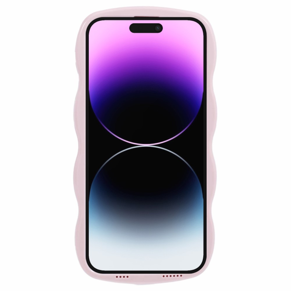  iPhone 14 Pro Max Mobilskal Wavy Textur Rosa