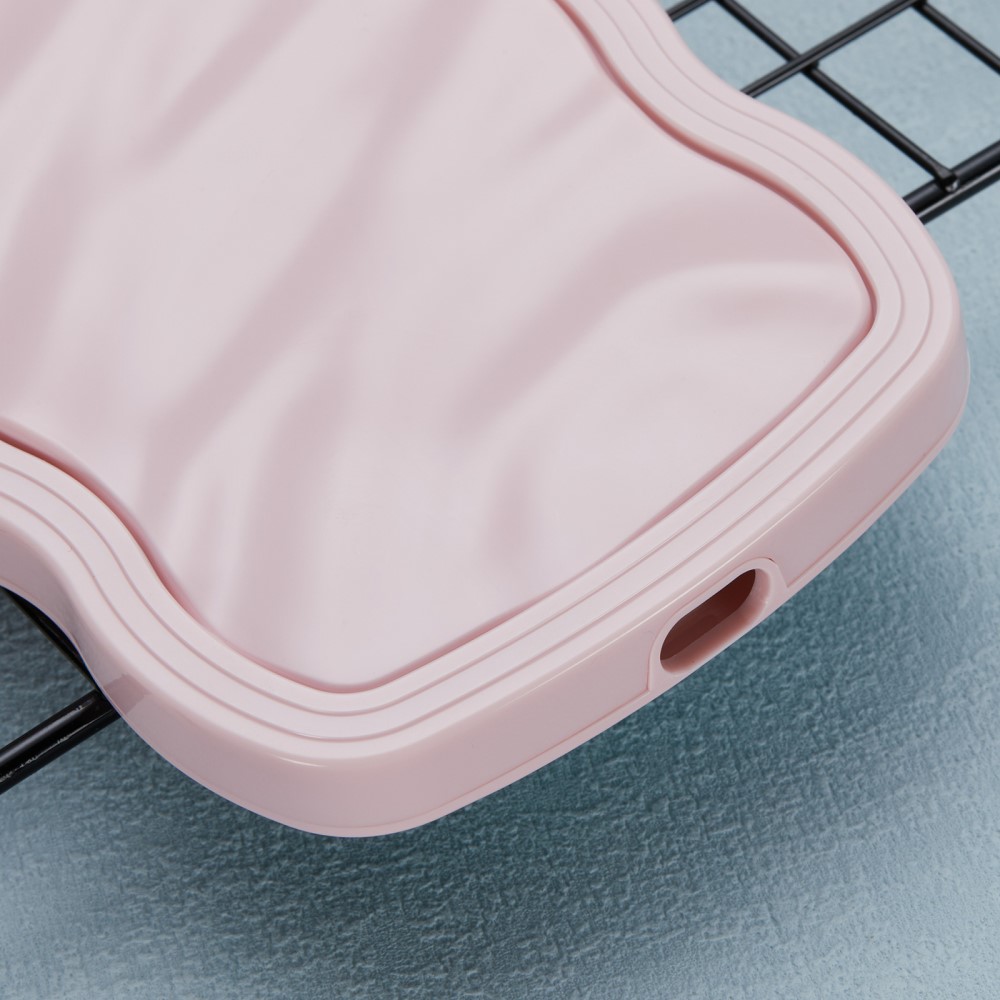  iPhone 14 Pro Max Mobilskal Wavy Textur Rosa