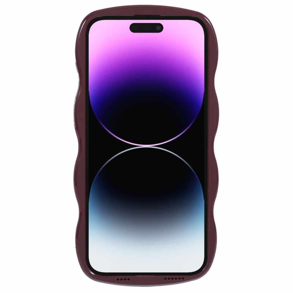  iPhone 14 Pro Mobilskal Wavy Textur Vinröd