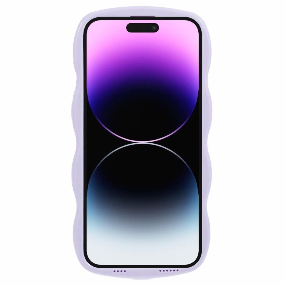  iPhone 14 Pro Mobilskal Wavy Textur Lila