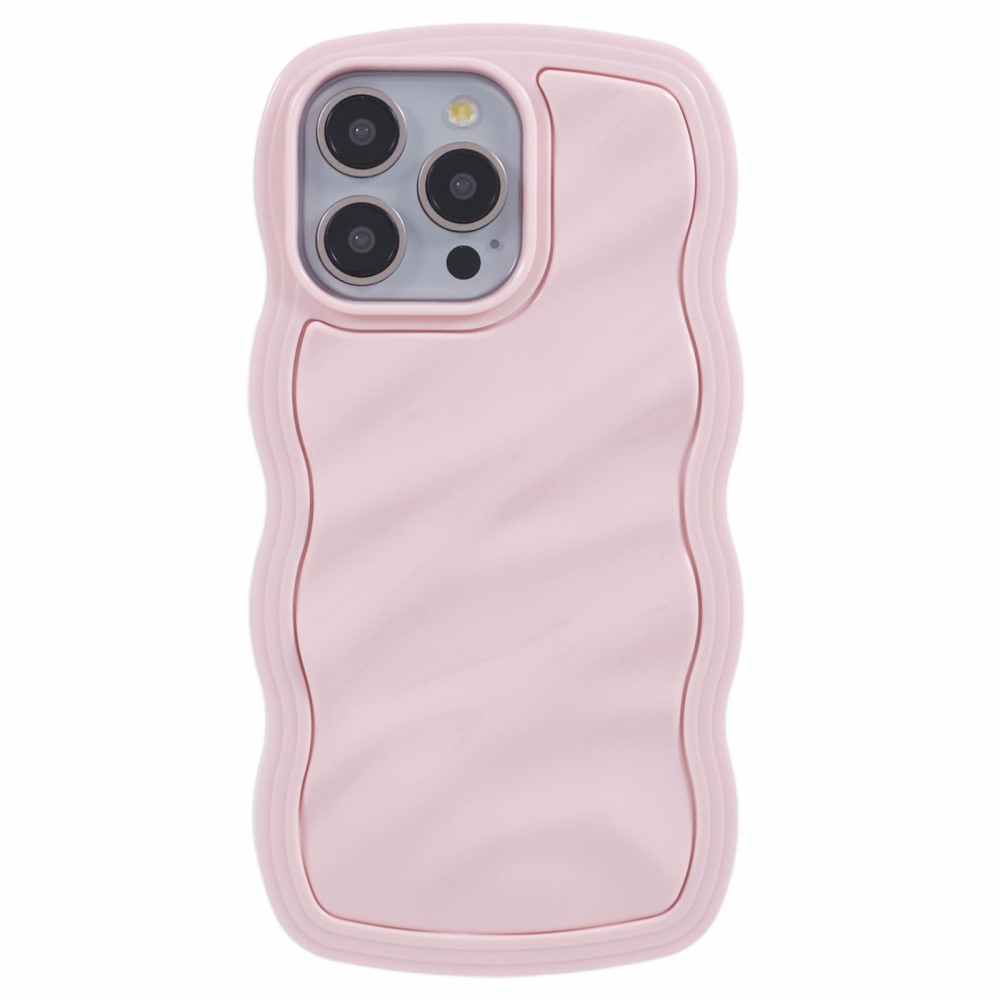  iPhone 14 Pro Mobilskal Wavy Textur Rosa