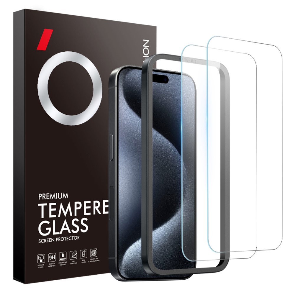 NORTHJO NORTHJO iPhone 15 Pro Skärmskydd 2-PACK Härdat Glas