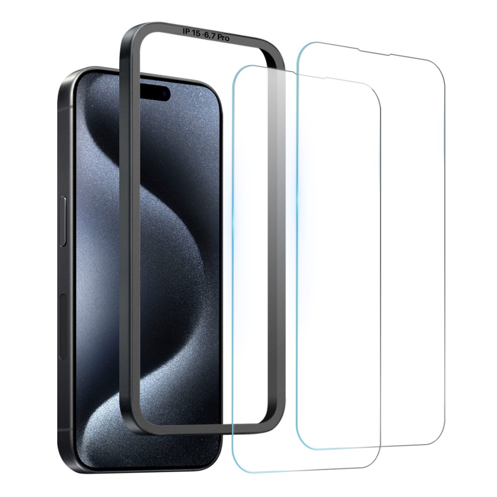NORTHJO NORTHJO iPhone 15 Pro Max Skärmskydd 2-PACK Härdat Glas