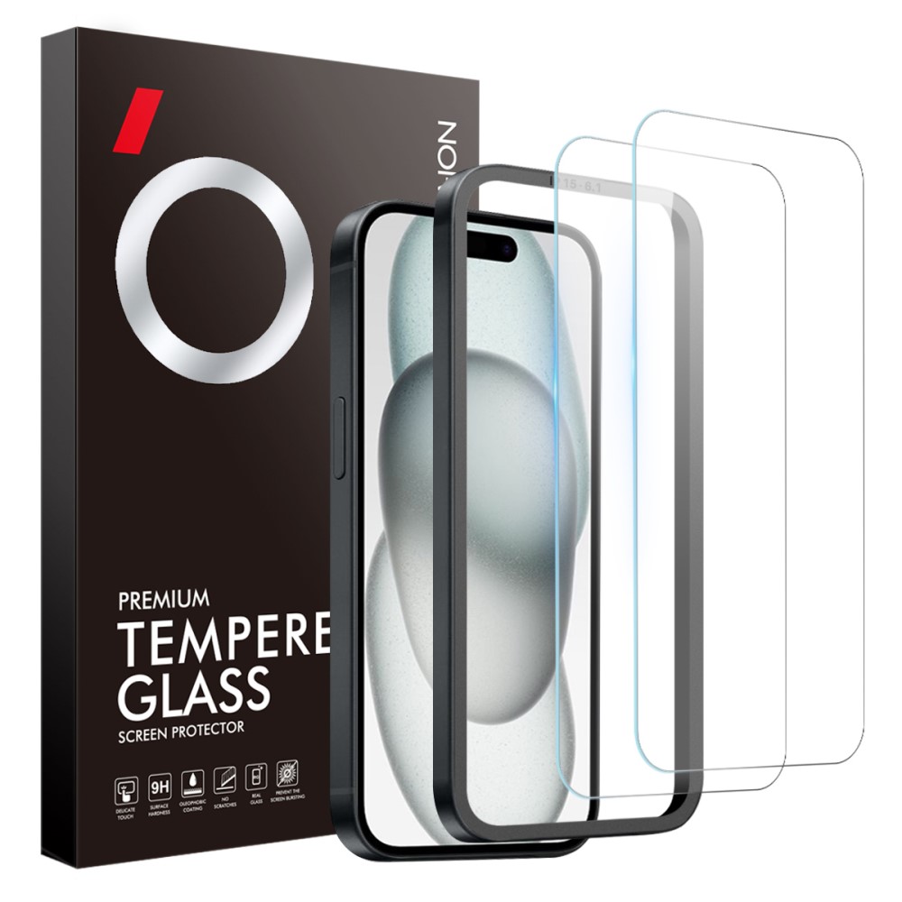 NORTHJO NORTHJO iPhone 15 Skärmskydd 2-PACK Härdat Glas