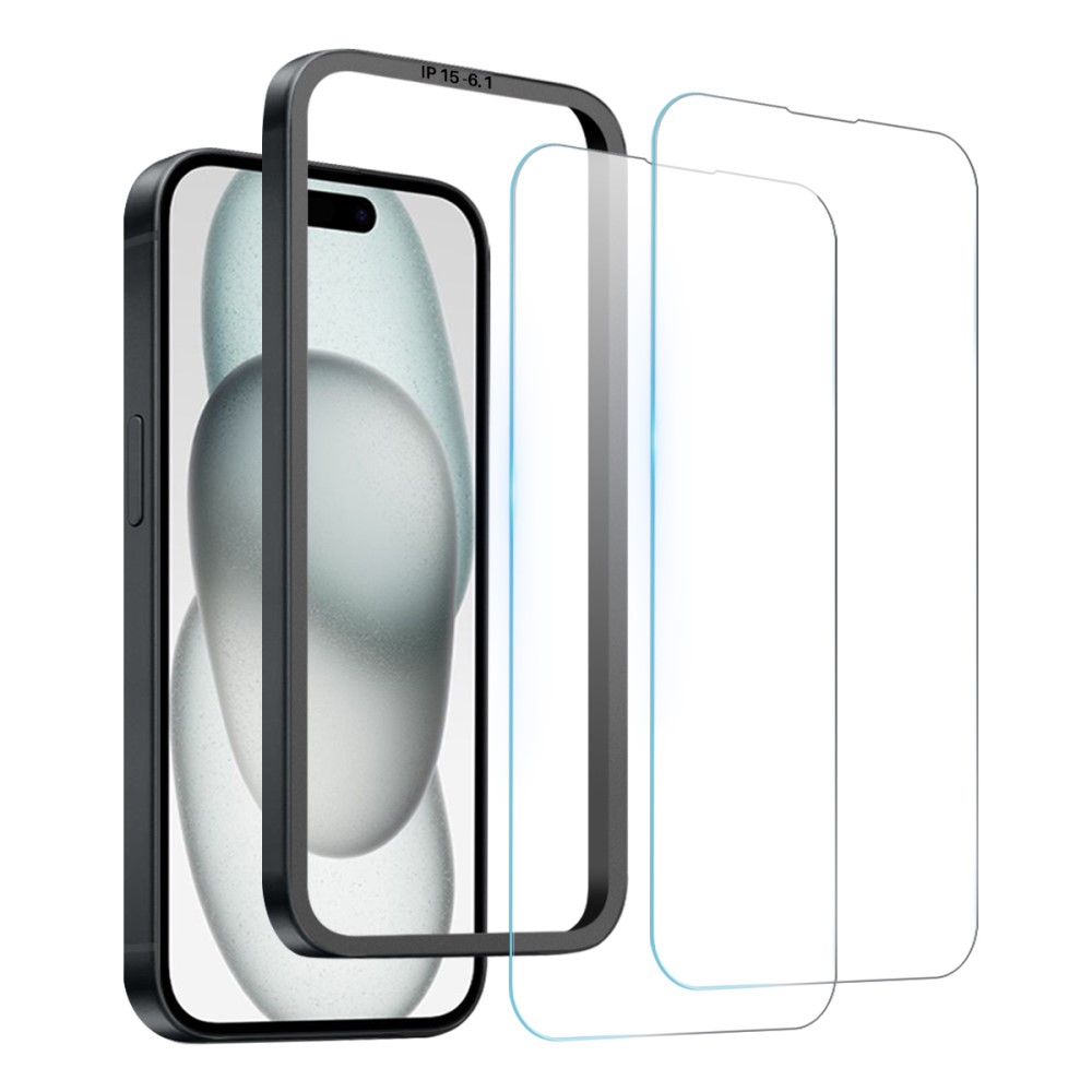 NORTHJO NORTHJO iPhone 15 Skärmskydd 2-PACK Härdat Glas