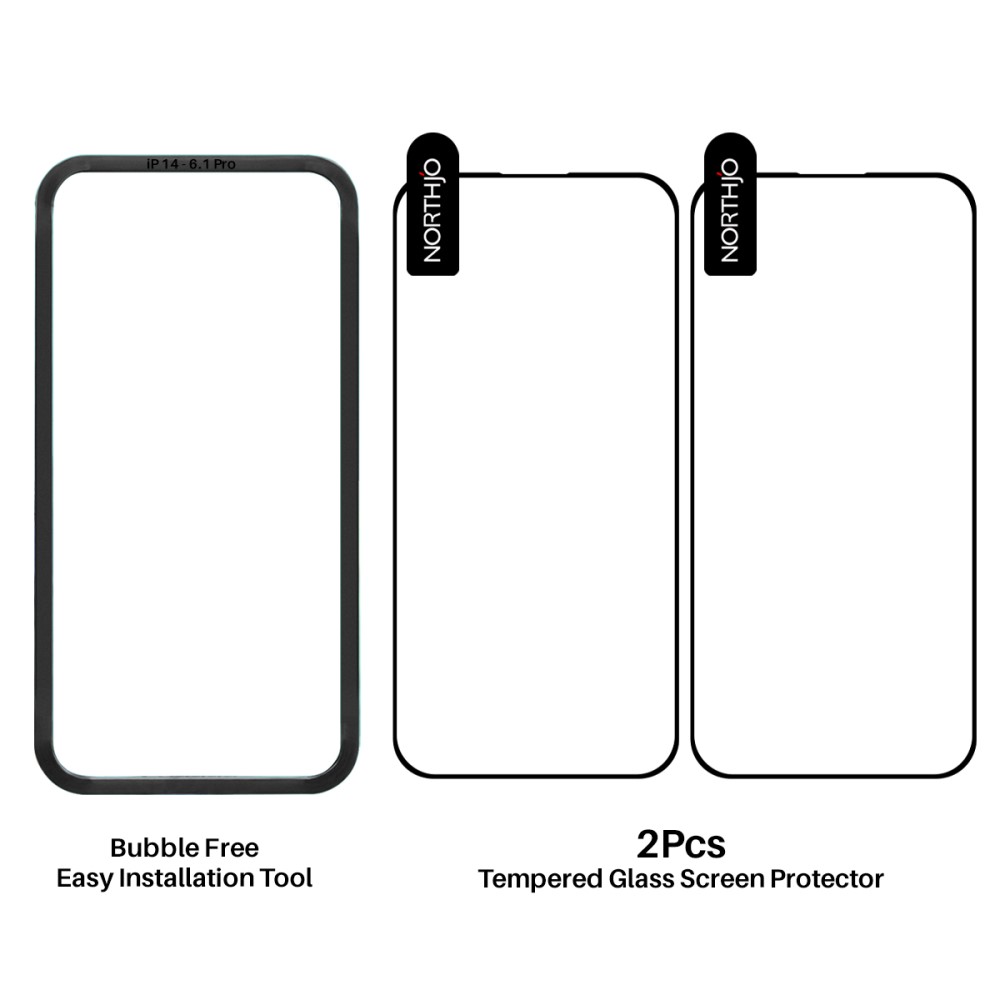 NORTHJO NORTHJO iPhone 14 Pro Skärmskydd Heltäckande Härdat Glas
