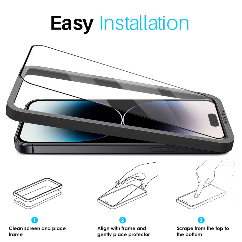 NORTHJO NORTHJO iPhone 14 Pro Skärmskydd Heltäckande Härdat Glas