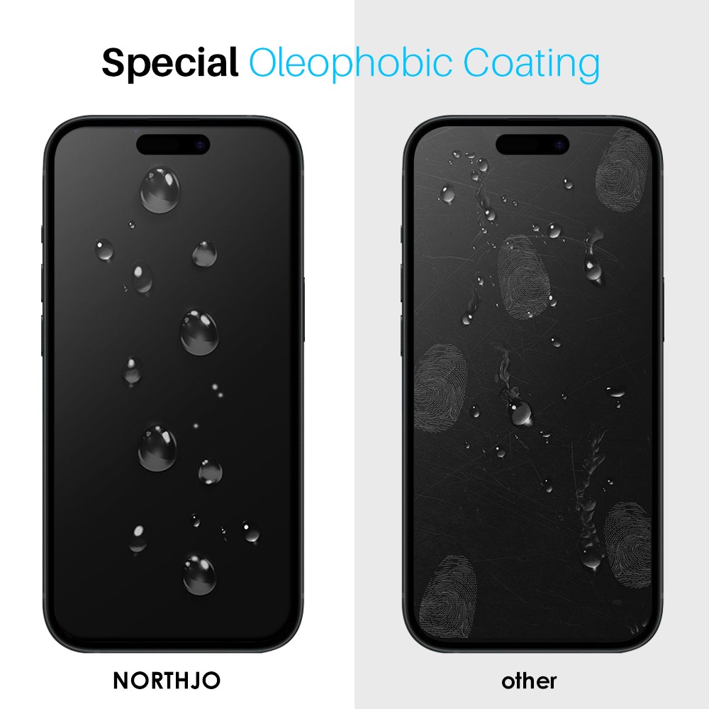 NORTHJO NORTHJO iPhone 15 Skärmskydd Heltäckande Härdat Glas