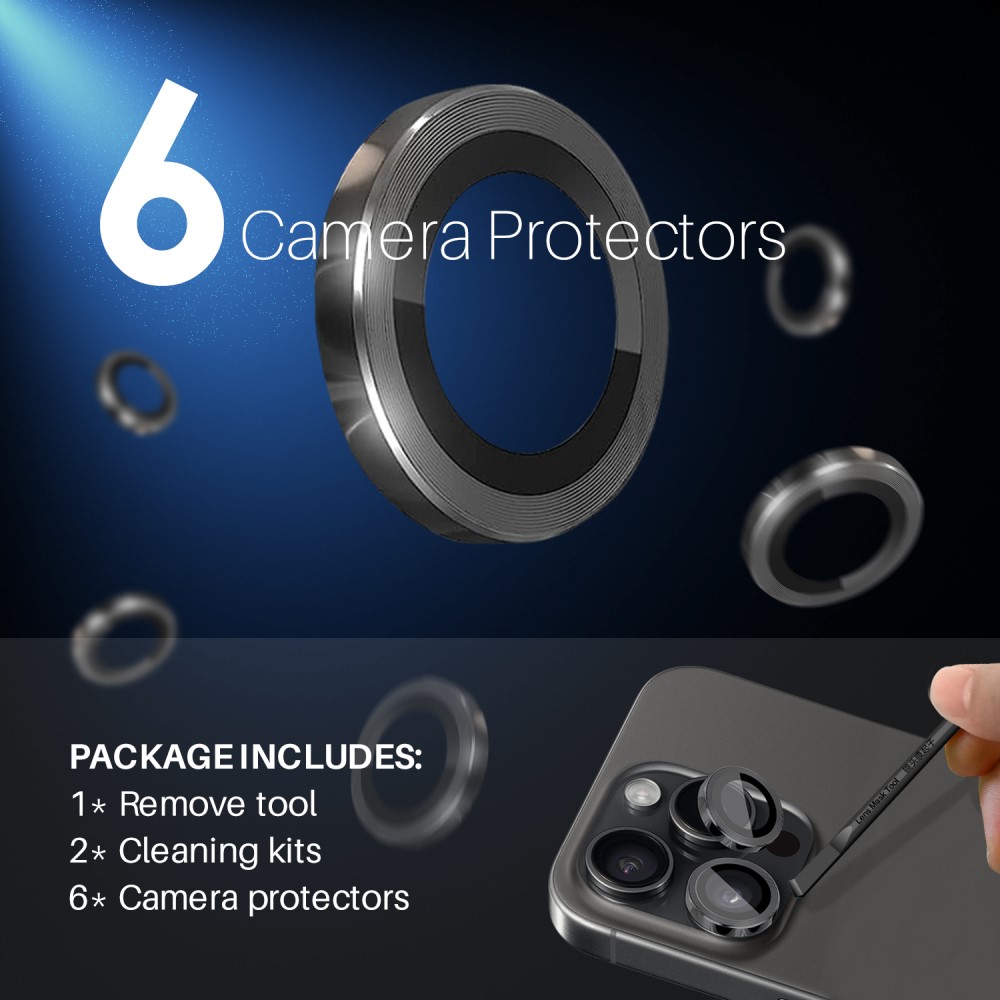 NORTHJO NORTHJO iPhone 14 Pro/Pro Max/15 Pro/Pro Max Linsskydd 2-PACK Svart