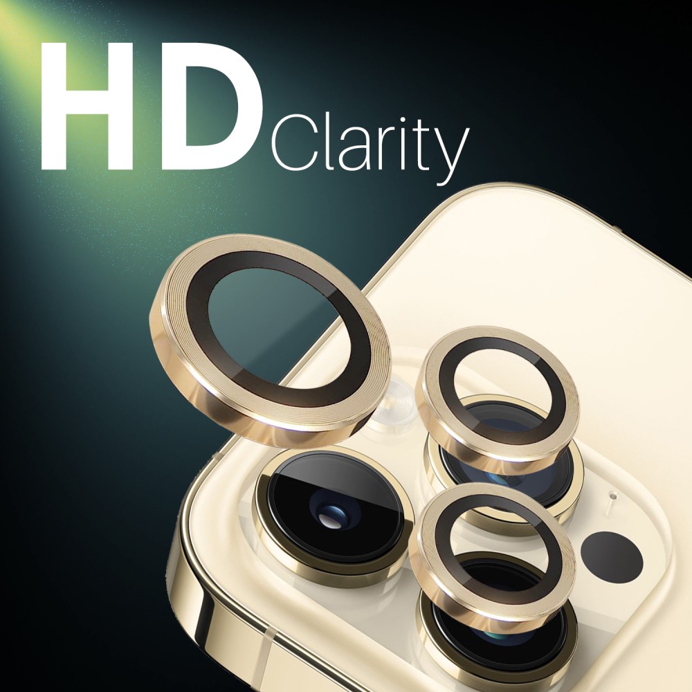 NORTHJO NORTHJO iPhone 14 Pro/Pro Max/15 Pro/Pro Max Linsskydd 2-PACK Guld
