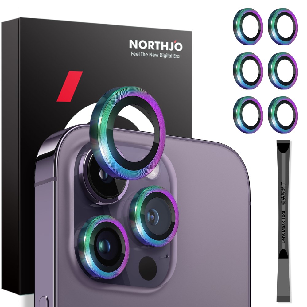 NORTHJO NORTHJO iPhone 14 Pro/Pro Max/15 Pro/Pro Max Linsskydd 2-PACK Fade