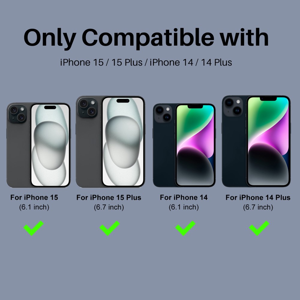 NORTHJO NORTHJO iPhone 15/15 Plus/14/14 Plus Linsskydd 3-PACK Glitter Svart