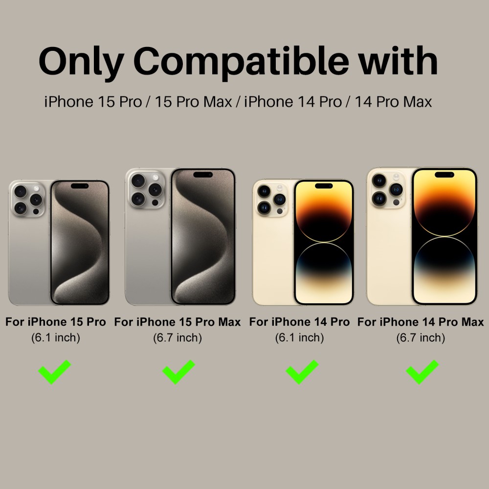 NORTHJO NORTHJO iPhone 15 Pro/Pro Max/14 Pro/Pro Max Linssskydd 2-PACK Glitter Champagne