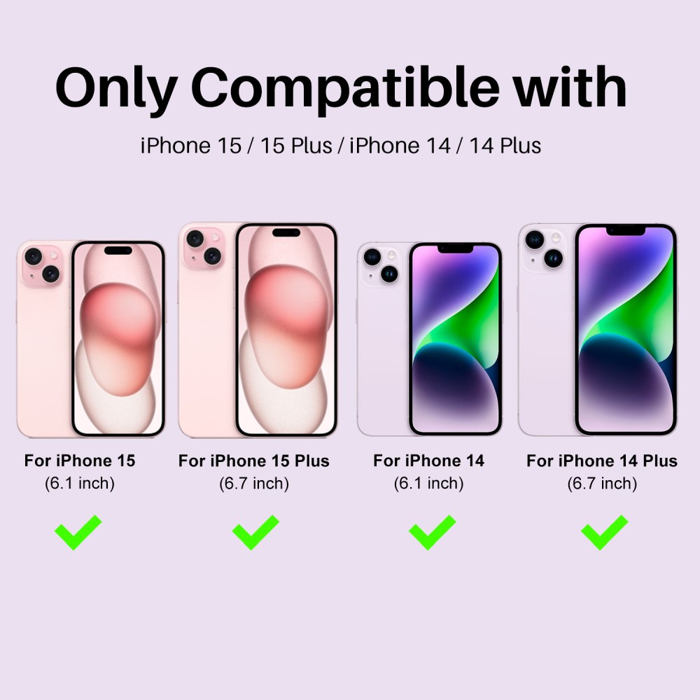 NORTHJO NORTHJO iPhone 15/15 Plus/14/14 Plus Linsskydd 3-PACK Rosa