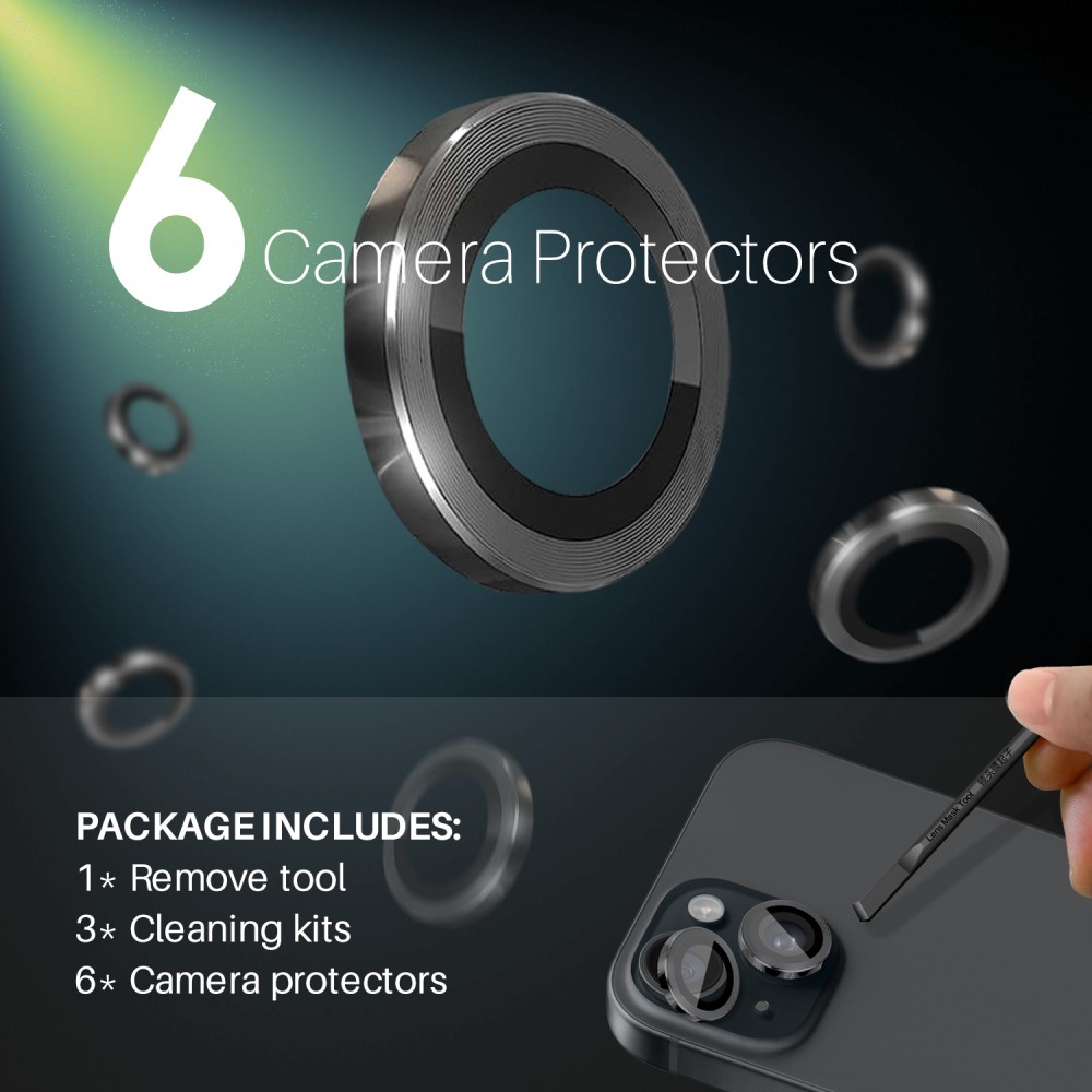 NORTHJO NORTHJO iPhone 15/15 Plus/14/14 Plus Linsskydd 3-PACK Svart