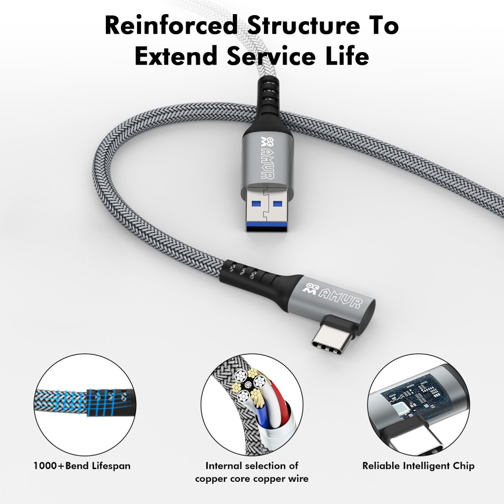 AMVR AMVR 5m 60W Link Kabel till VR Headset USB-C Grå