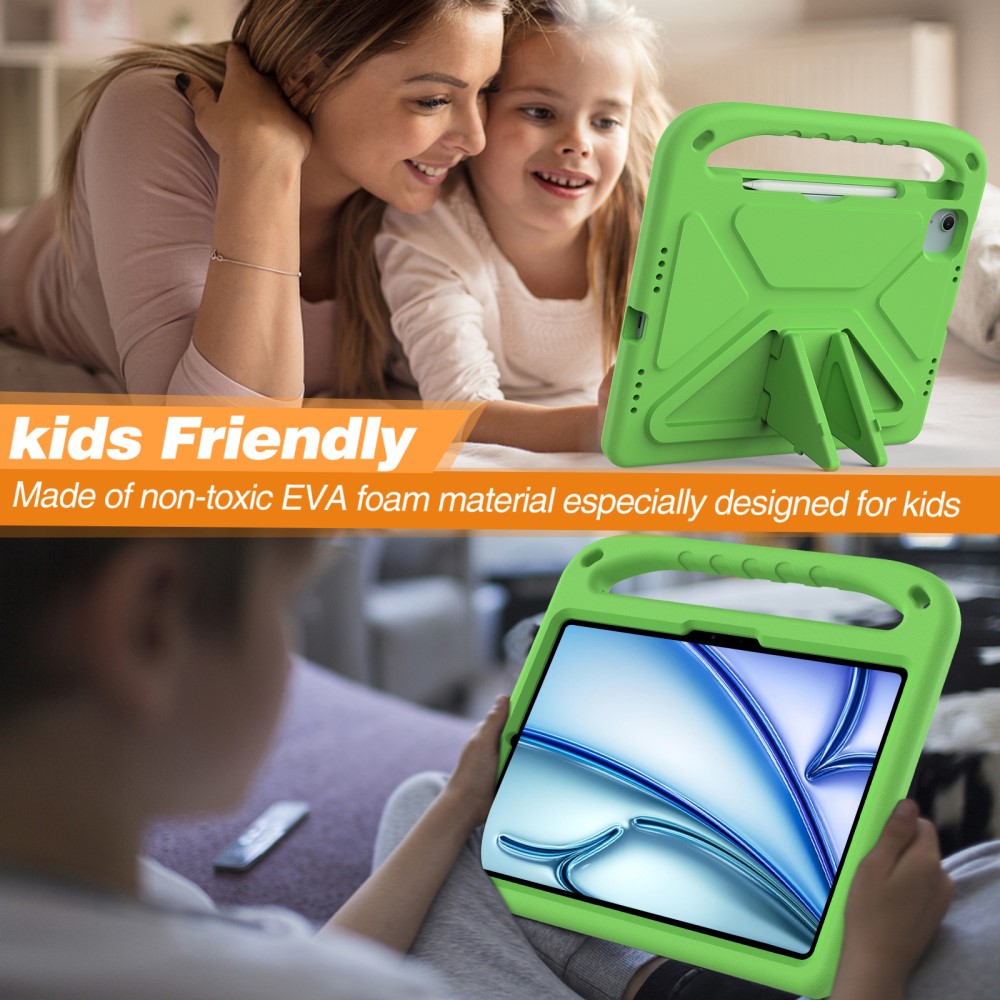  iPad Pro 11 2025/2024/Air 11 2026-2024 Skal EVA Kickstand Grön