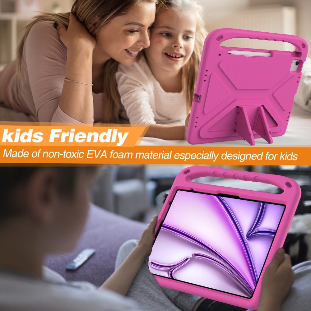  iPad Pro 13 2026-2024/Air 13 2026-2024 Skal EVA Kickstand Rosa